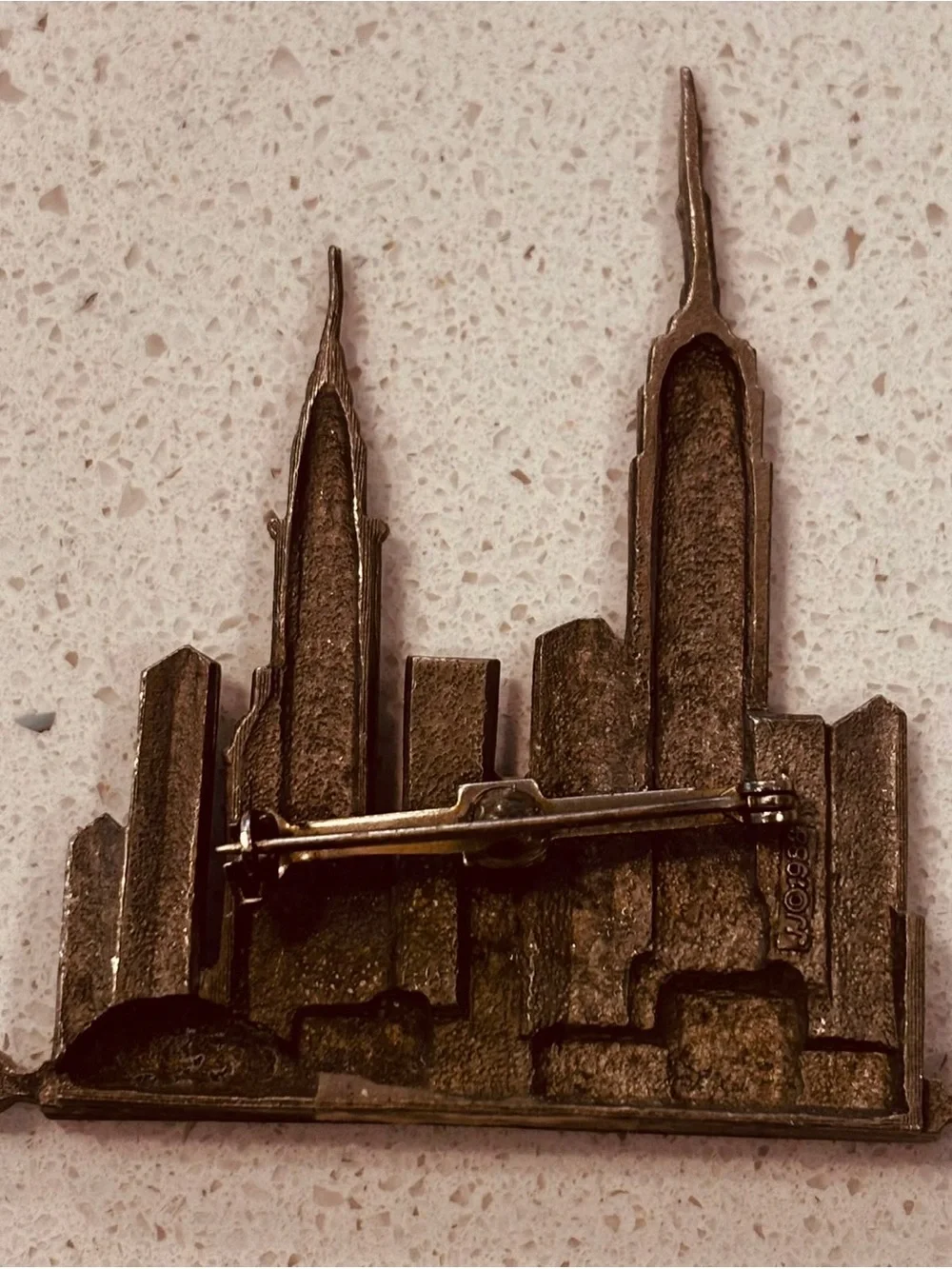 Hard Rock Cafe Las Vegas Pin and Pewter New York Skyline Brooch Set